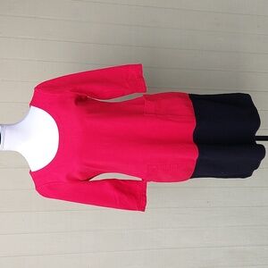 Kate Spade Red Black Colorblock Midi Dress Sz S